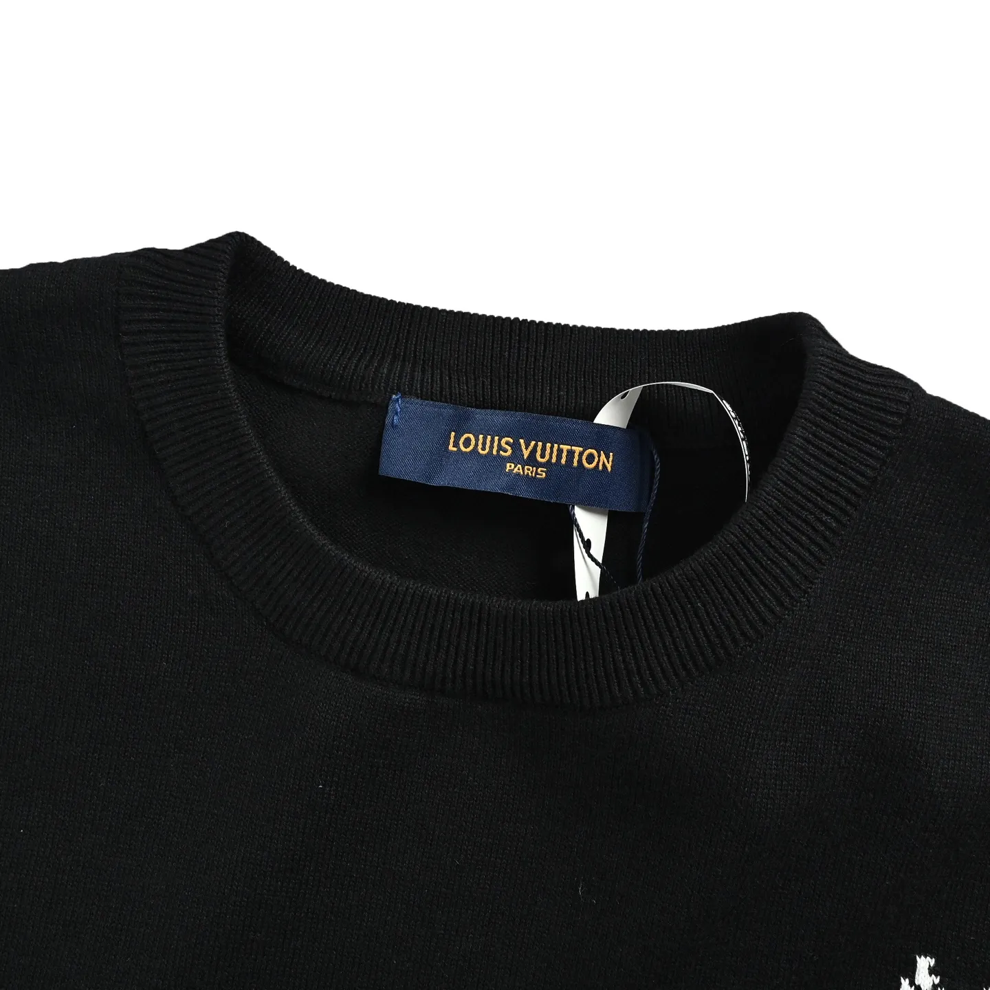 Louis Vuitton Louis Vuitton jacquard knitted short sleeves with logo on cuffs and small letters